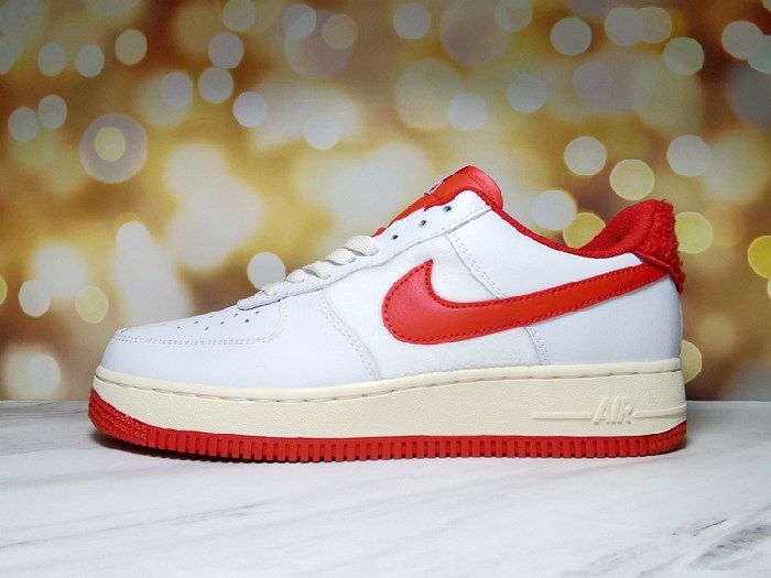 Men's Air Force 1 Low White/Red Shoes 0173